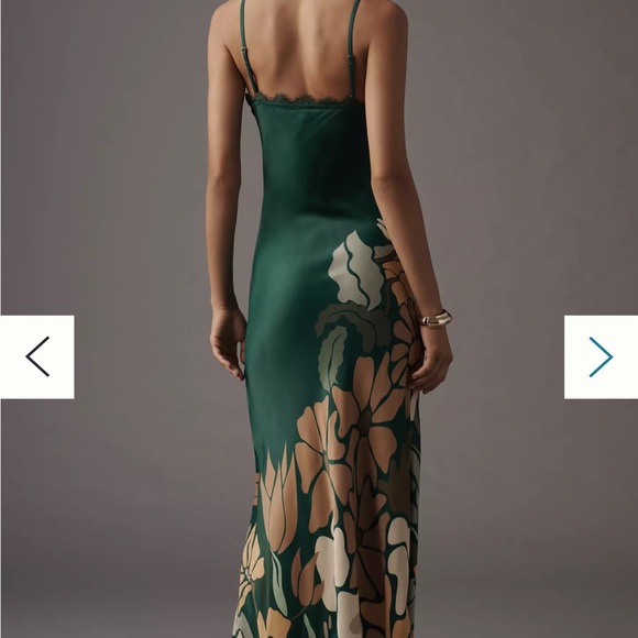 Chic Green Floral Slip Dress - Picture 2 of 4